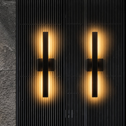 FTL 21 8 Mate Black Long Outdoor Integrated LED Sconce Set of 2 Up and Down LED Lighting Hardwired 12W 3000K Warm white FTL OW 080
