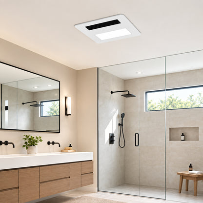 Wudkey 1 Piece White Quiet Bathroom Exhaust Fan with Light and Heater 4 in 1 Bathroom Ventilation System 1800W Heating Power BD9I33 6