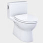 TOTO Redington 12 in Rough In 1 Piece 1 28 GPF Single Flush Elongated Toilet in Cotton White Soft Close Seat Included MS672124CEFG 01