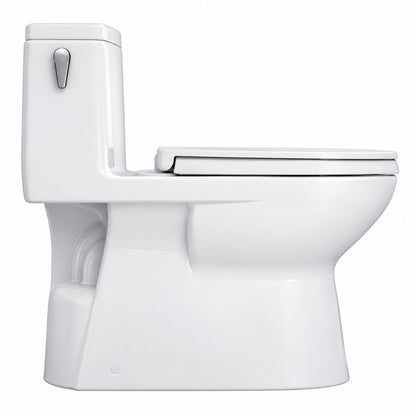 TOTO Redington 12 in Rough In 1 Piece 1 28 GPF Single Flush Elongated Toilet in Cotton White Soft Close Seat Included MS672124CEFG 01