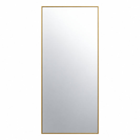 XRAMFY Morden Gold 34 in W x 76 in H Rectangle Aluminum Alloy Framed Full Length Standing Mirror