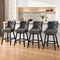 Hochwertiges 30 in Gray Faux Leather Upholstered Solid Wood Frame Bar Height Swivel Bar Stool Set of 4 HD BS001PGR 4