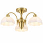 TinHon 24 in 3 Light Modern Brass Semi Flush Mount Ceiling Light with Milk Glass Shades for Bedroom Kitchen Hallway Entryway ZS CZ103 GD 03