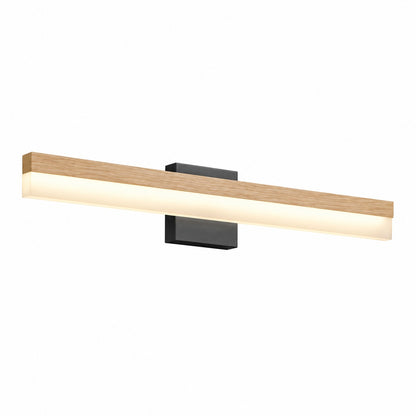 Artika Neil 27 in 1 Light Black and Wood 5CCT Integrated LED Wall Vanity Light Fixture VAN NL5C HDWB