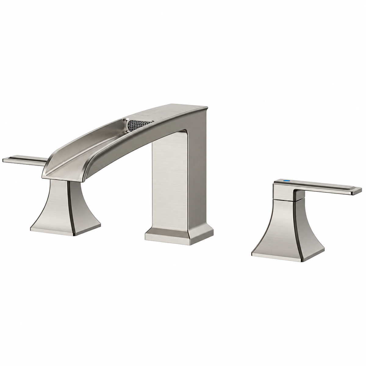 ANDROME 2 Handle Deck Mount Widespread Waterfall Bathtub Faucet Roman Tub Faucet in Brushed Nickel ANDROME69122BN