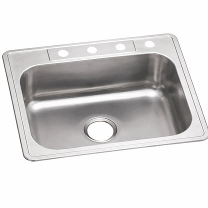 Glacier Bay 25 in Drop in Single Bowl 22 Gauge Stainless Steel Kitchen Sink