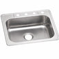 Glacier Bay 25 in Drop in Single Bowl 22 Gauge Stainless Steel Kitchen Sink
