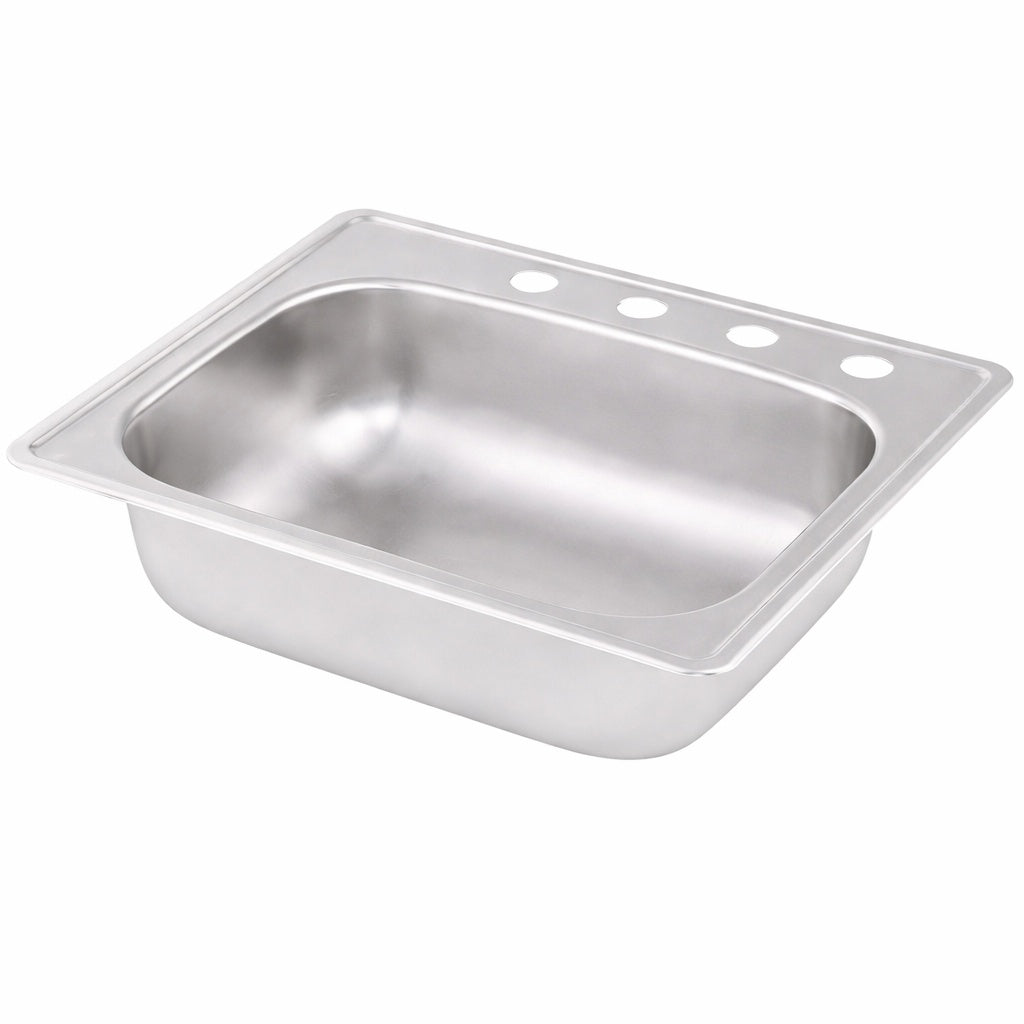 Glacier Bay 25 in Drop in Single Bowl 22 Gauge Stainless Steel Kitchen Sink