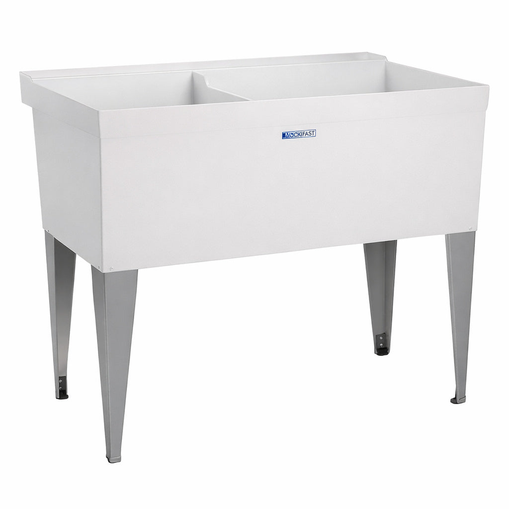 MUSTEE Utilatub 40 in x 24 in x 33 in Thermoplastic Floor Mount Utility Tub in White