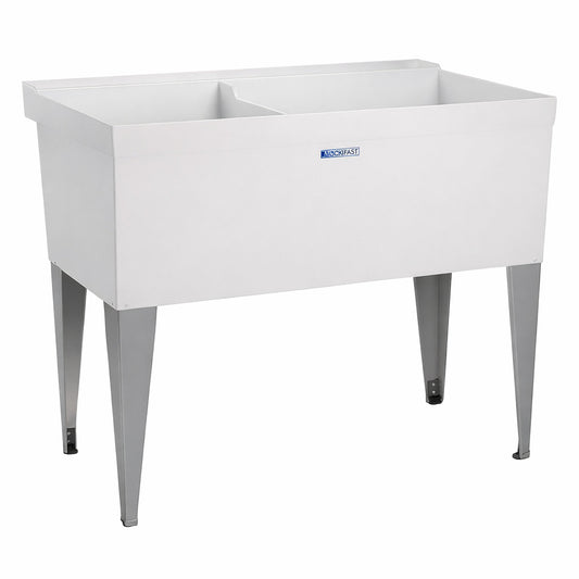 MUSTEE Utilatub 40 in x 24 in x 33 in Thermoplastic Floor Mount Utility Tub in White