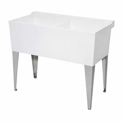 MUSTEE Utilatub 40 in x 24 in x 33 in Thermoplastic Floor Mount Utility Tub in White