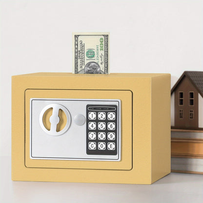 Compact Digital Safe Box – Keypad & Key Access
