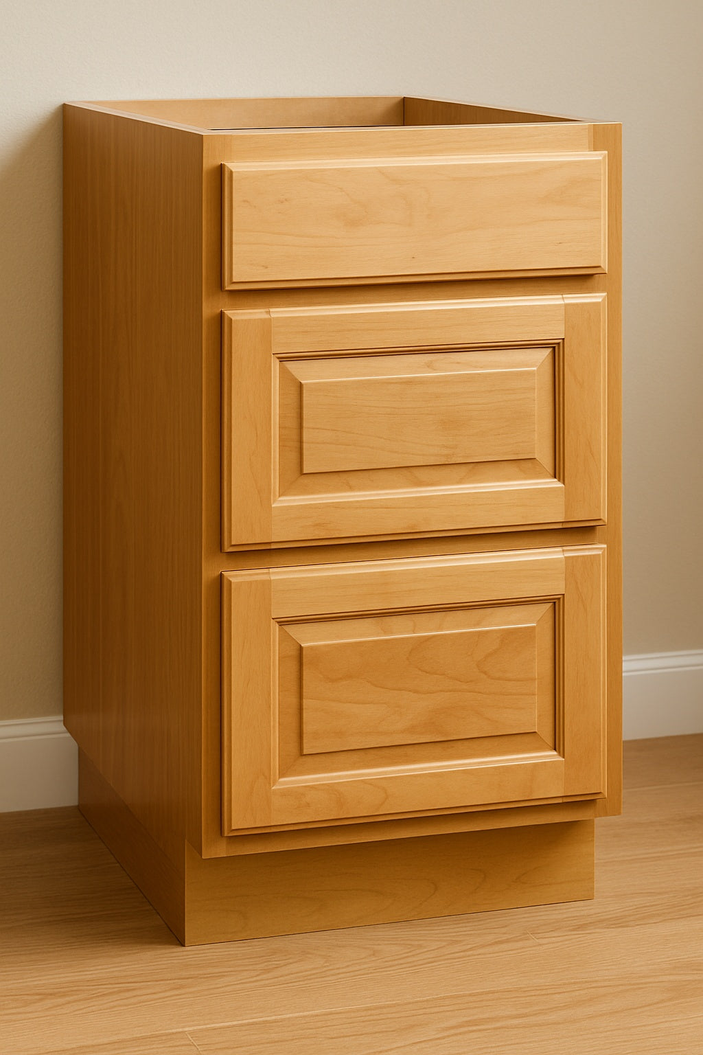 Hampton 18 in. W x 24 in. D x 34.5 in. H Assembled Drawer Base Kitchen Cabinet in Natural Hickory with Drawer Glides