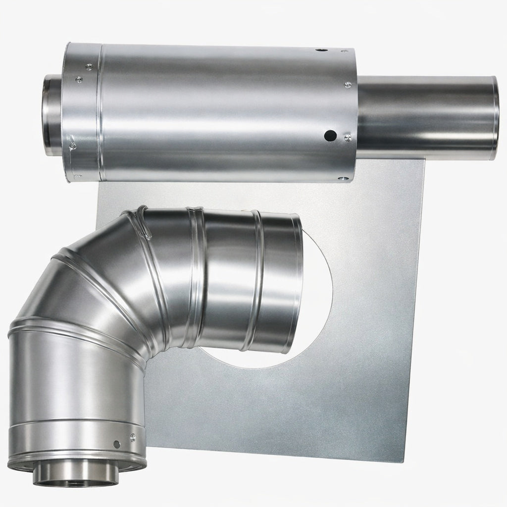 Rheem 3 in x 5 in Horizontal Stainless Steel Concentric Termination Vent Kit for Mid Efficiency Tankless Gas Water Heaters