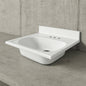25 in. W x 22 in. D Cultured Marble White Round Single Sink Vanity Top in White