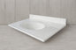 Newport 37 in. W x 22 in. D Cultured Marble White Round Single Sink Vanity Top in White