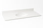 49 in. W x 22 in. D Cultured Marble White Round Single Sink Vanity Top in White