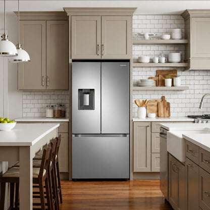 Samsung 22 Cu. Ft. Smart 3 Door French Door Refrigerator with External Water Dispenser