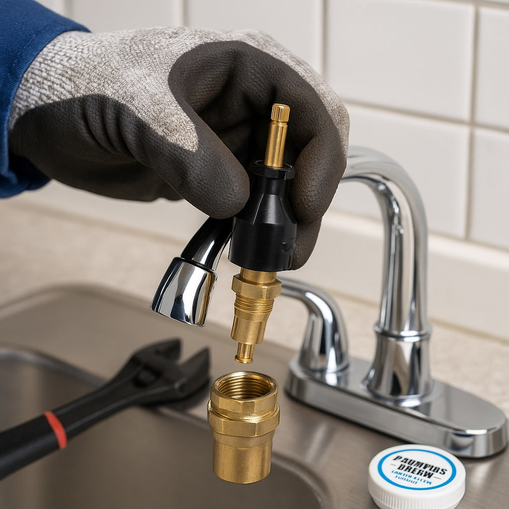 S10 030 4 7/16 in. Hot and Cold Replacement Ceramic Disc Stem for Tub and Shower Faucets 131254