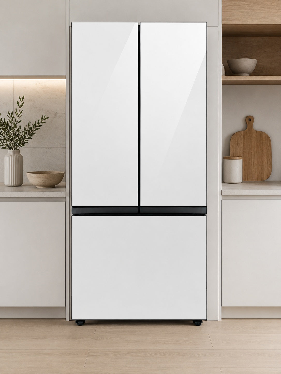 Samsung 30 Cu Ft Bespoke 3 Door French Door Refrigerator with Beverage Center