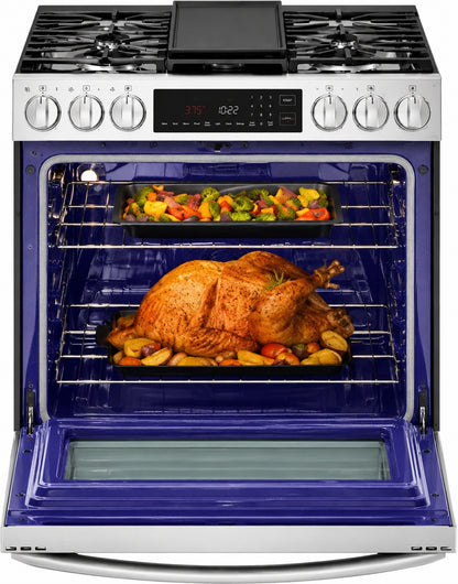 Lg 6 3 Cu Ft Smart Dual Fuel Convection Range with Air Fry