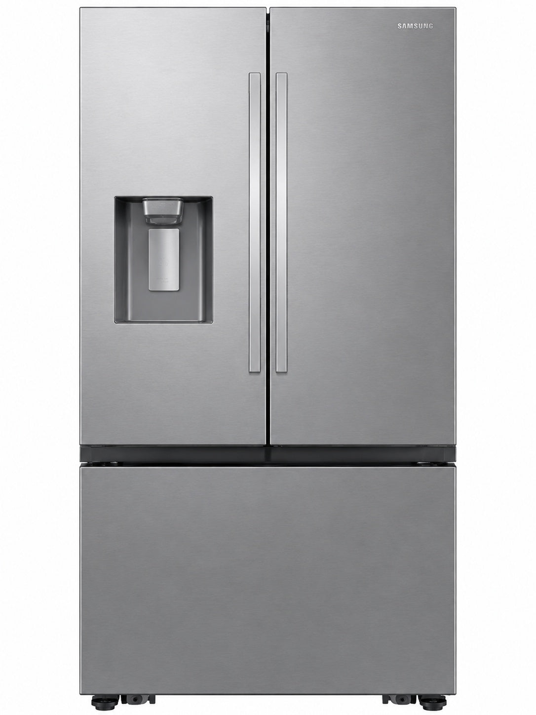 Samsung 36 In 26 Cu Ft Counter Depth 3 Door French Door Refrigerator In Stainless Steel with External Water and Ice Dispenser