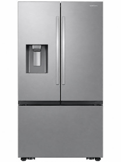 Samsung 36 In 26 Cu Ft Counter Depth 3 Door French Door Refrigerator In Stainless Steel with External Water and Ice Dispenser