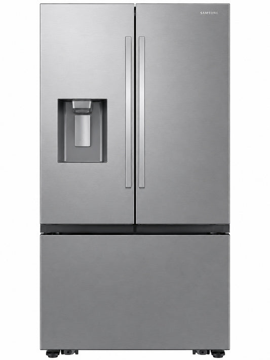Samsung 36 In 26 Cu Ft Counter Depth 3 Door French Door Refrigerator In Stainless Steel with External Water and Ice Dispenser