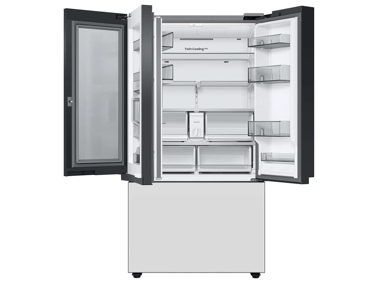 Samsung Bespoke 23 Cu Ft Counter Depth 4 Door French Door Refrigerator with Family Hub