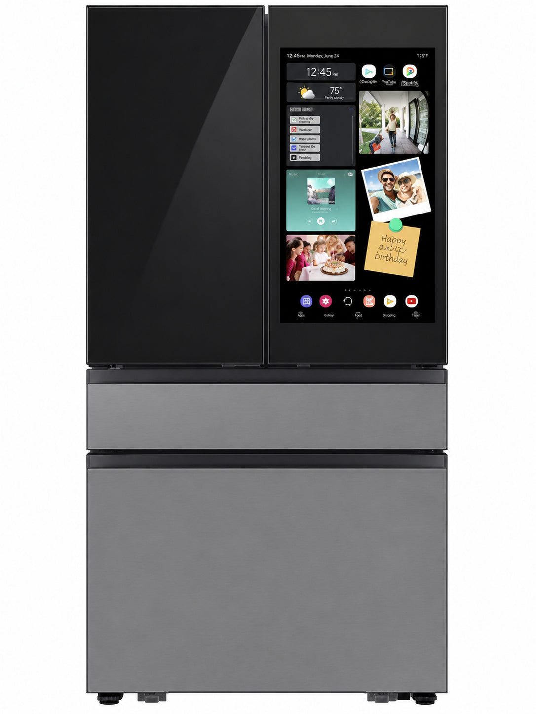 Samsung Bespoke 23 Cu Ft Counter Depth 4 Door French Door Refrigerator with Family Hub