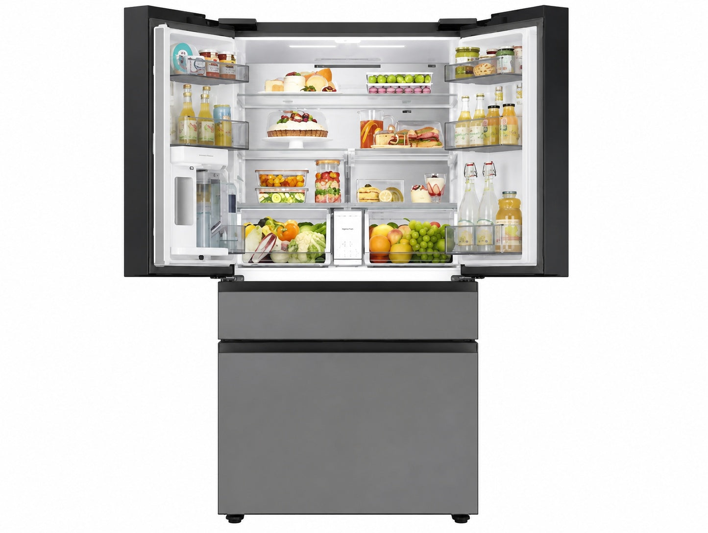 Samsung 23 Cu Ft Bespoke Counter Depth 4 Door French Door Refrigerator with Inner Beverage Center and Flexzone Drawer