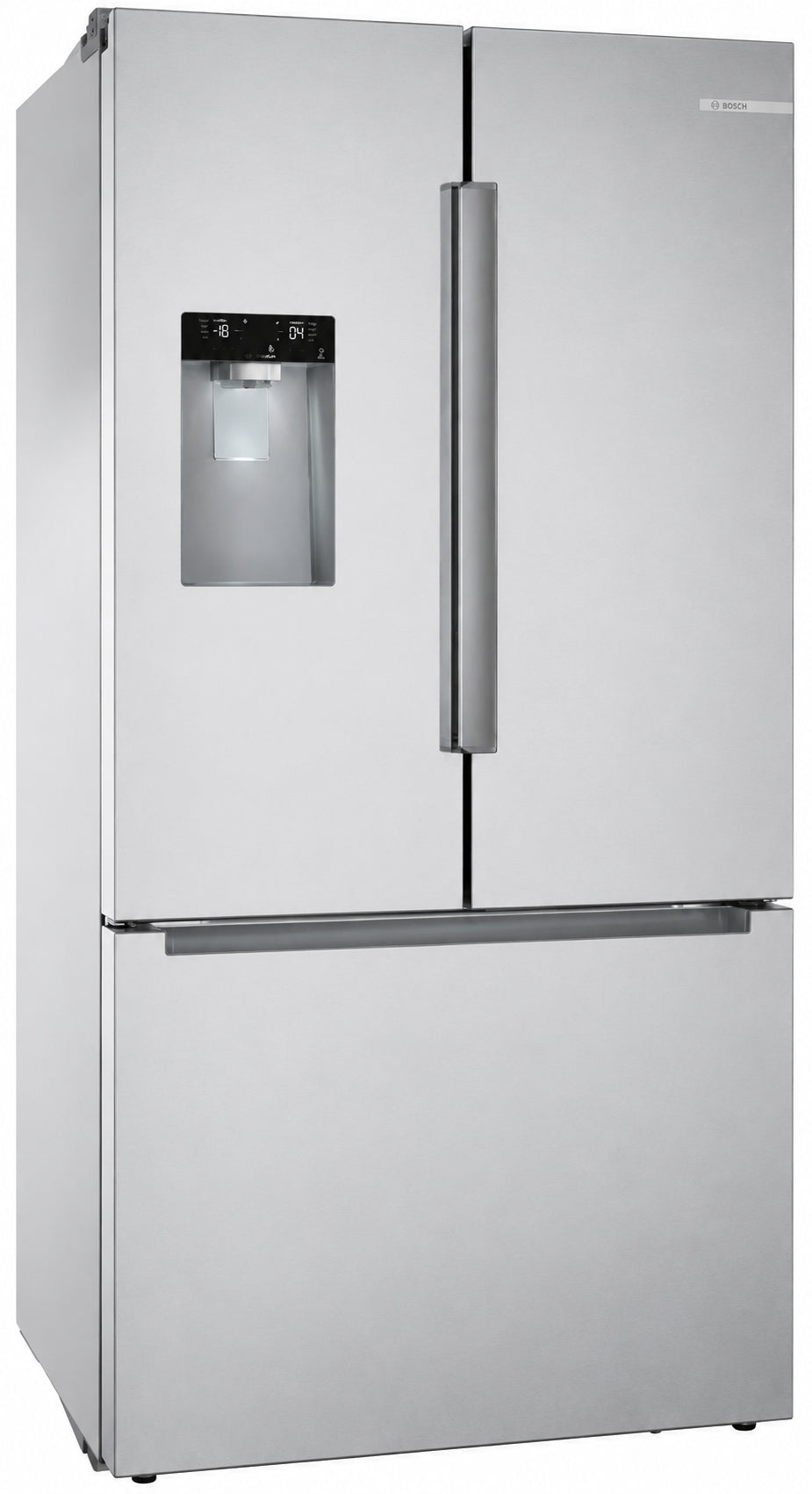Bosch 100 Series 26 Cu Ft Bottom Mount French Door Refrigerator with External Water and Ice Dispenser