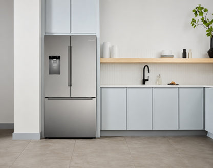 Bosch 100 Series 26 Cu Ft Bottom Mount French Door Refrigerator with External Water and Ice Dispenser