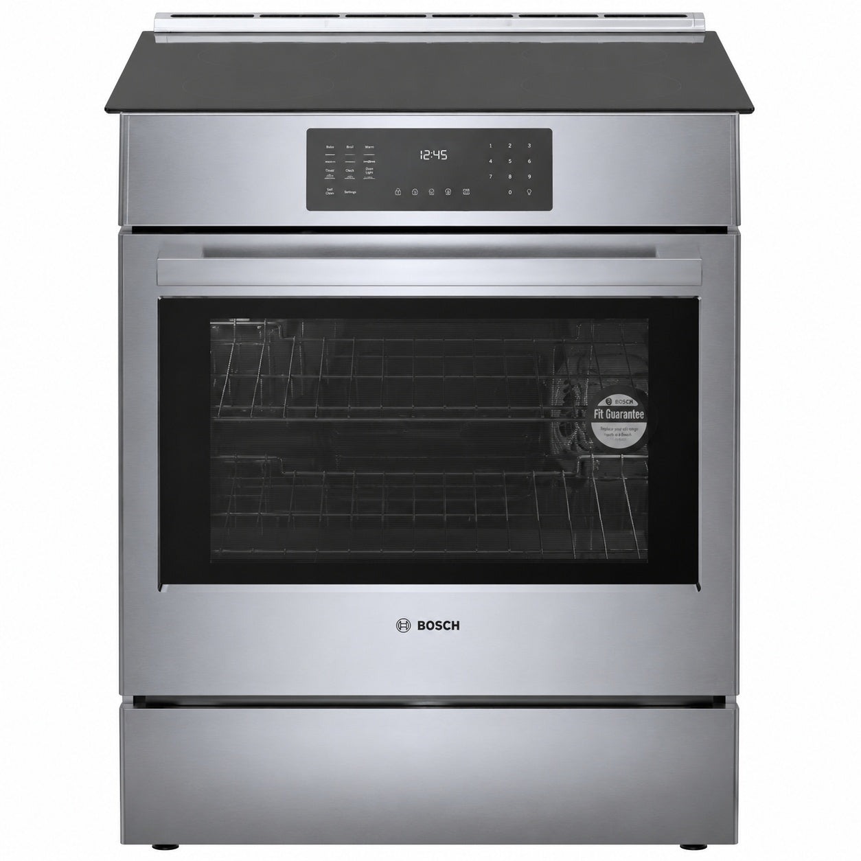 Bosch 800 Series 4 6 Cu Ft Induction Slide In Range with Convection Pro and Third Heating Element