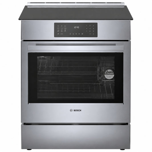 Bosch 800 Series 4 6 Cu Ft Induction Slide In Range with Convection Pro and Third Heating Element