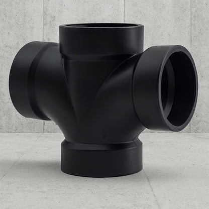 Pipe 4 in. ABS DWV All Hub Double Sanitary Tee ABS004281200HD