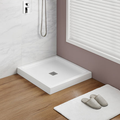 MUSTEE 32 x 32 Alcove Shower Pan Base with Center Drain in White
