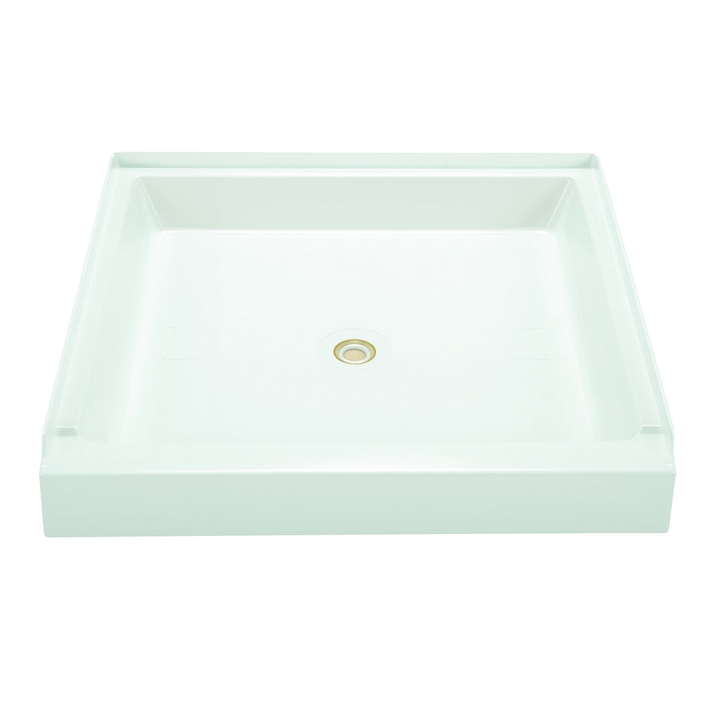 MUSTEE 36 x 36 Alcove Shower Pan Base with Center Drain in White
