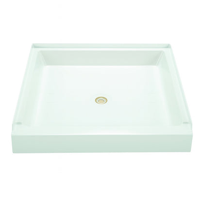 MUSTEE 36 x 36 Alcove Shower Pan Base with Center Drain in White