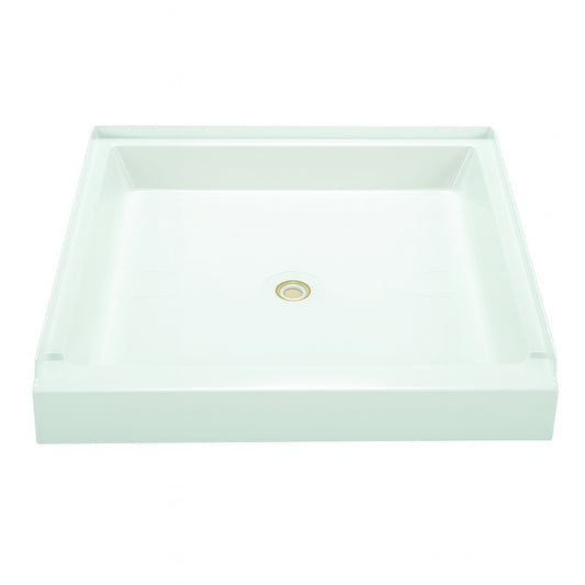 MUSTEE 36 x 36 Alcove Shower Pan Base with Center Drain in White