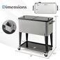 Portable Patio Cooler with Bottom Storage Shelf and Bottle Opener