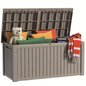 75 Gallon Heavy-Duty Outdoor Deck Box – Waterproof Patio Storage Box with Hinged Lid, Lockable & Easy Assembly