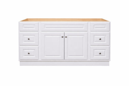 Glacier Bay Hampton 60 in. W x 21 in. D x 33.5 in. H Bath Vanity Cabinet without Top in White