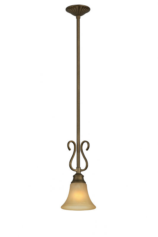 Hampton Bay Chester 1-Light Aruba Teak Mini Pendant