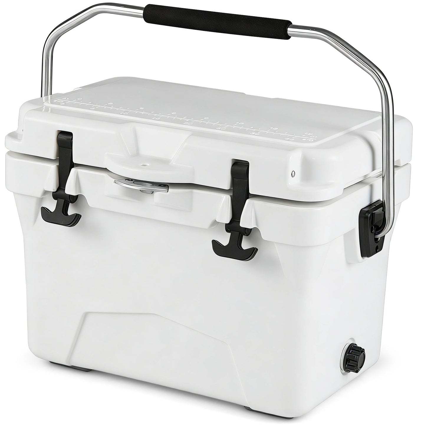 20 Quart Portable Hard Cooler with Built-in Ruler and Bottle
