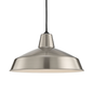 Hampton Bay 1-Light Brushed Nickel Rustic Steel Hanging Barn Light Warehouse Pendant