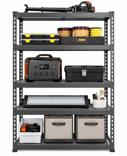 Gladiator 5 Tier Steel Garage Storage Shelving Unit with EZ Connect 48 in W x 72 in H x 18 in D GARK485TGG