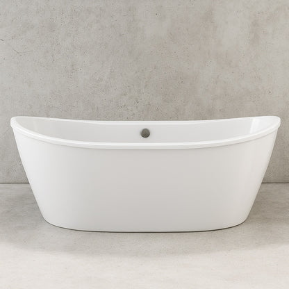 Delsia AcrylX 66 in. x 36 in. Freestanding Soaking Bathtub with Center Drain in White