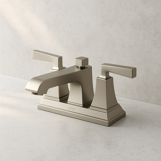 American Standard Town Square S 4 in. Centerset 2-Handle Bathroom Faucet with Drain Assembly and WaterSense 1.2 GPM in Brushed Nickel