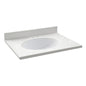 Design House 25" Cultured Marble Vanity Top with Basin in Solid White, 4" Centerset